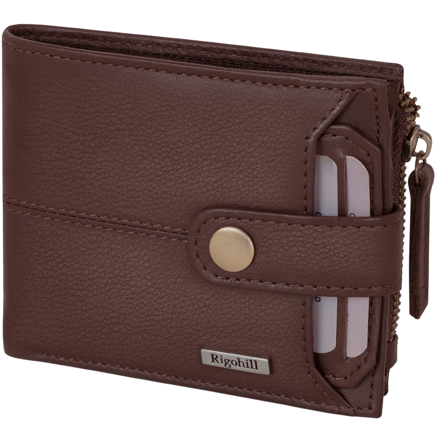 RIGOHILL Doger Brown Mens Leather Wallet men's wallet