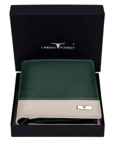 URBAN FOREST Seattle Green/Sand Leather Wallet for Men wallet