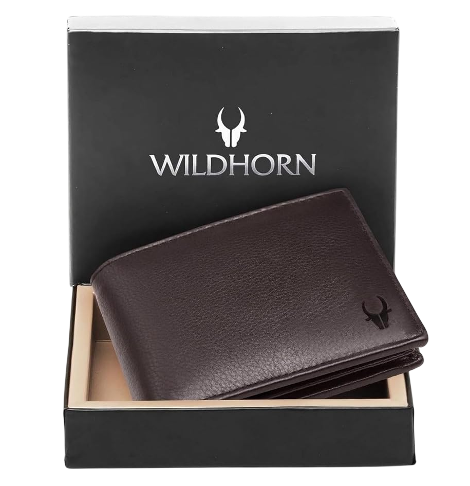 WildHorn Rfid Protected Leather Wallet For Men, Brown men's wallet