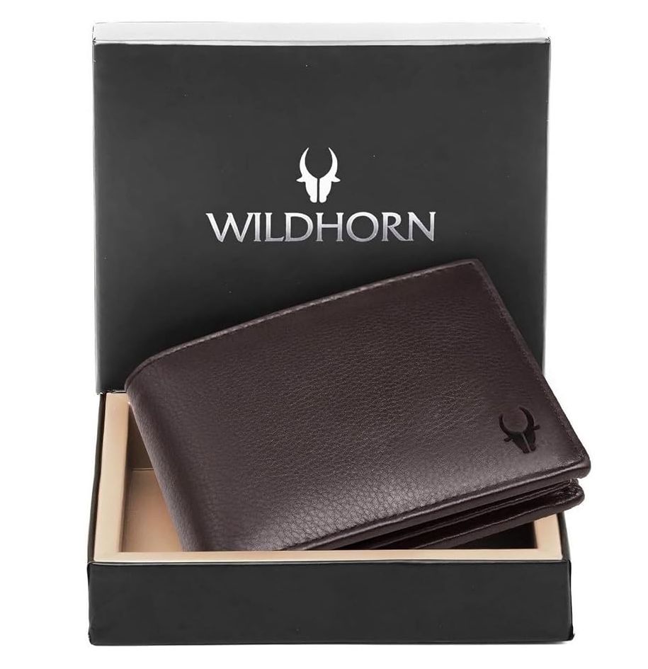 [WildHorn RFID Protected Genuine Leather Wallet, Brown]
