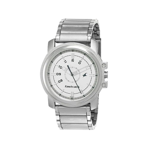 Fastrack Quartz Analog Silver Dial Stainless Steel Watch wristwatch