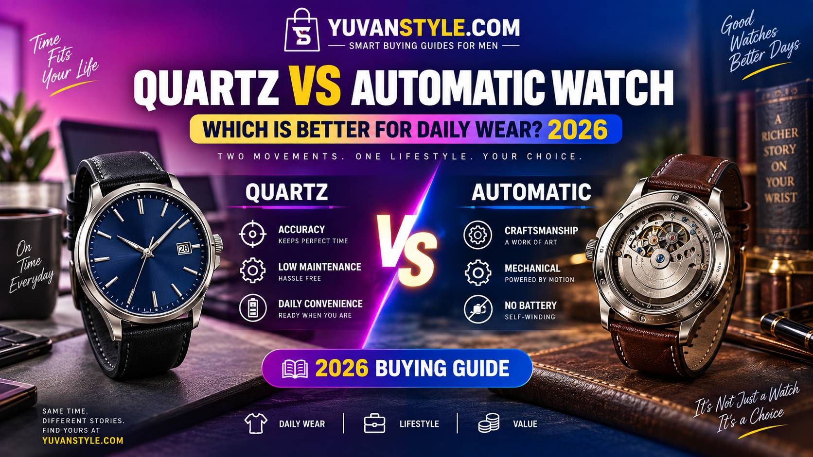 Quartz vs automatic watch comparison