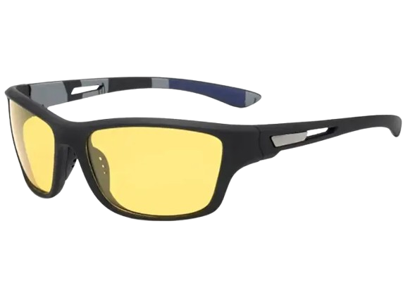 ELEGANTE Men Square Polarization Sunglasses with yellow night driving lenses